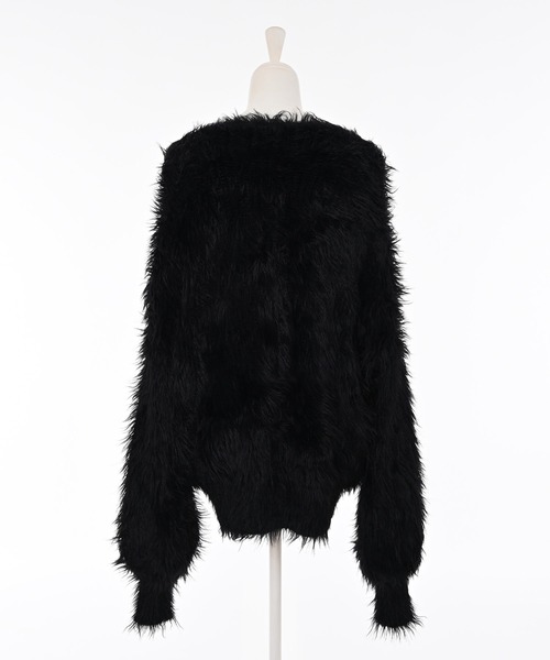 Narcissus（ナルシス）の「【ユニセックスデザイン】シャギーカーディガン/オーバーサイズ/カラー《動画あり》（カーディガン/ボレロ・レディース・イエロー/レッド/ブラック・FREE）」の12枚目の写真