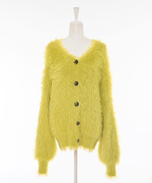 Narcissus（ナルシス）の「【ユニセックスデザイン】シャギーカーディガン/オーバーサイズ/カラー《動画あり》（カーディガン/ボレロ・レディース・イエロー/レッド/ブラック・FREE）」の13枚目の写真