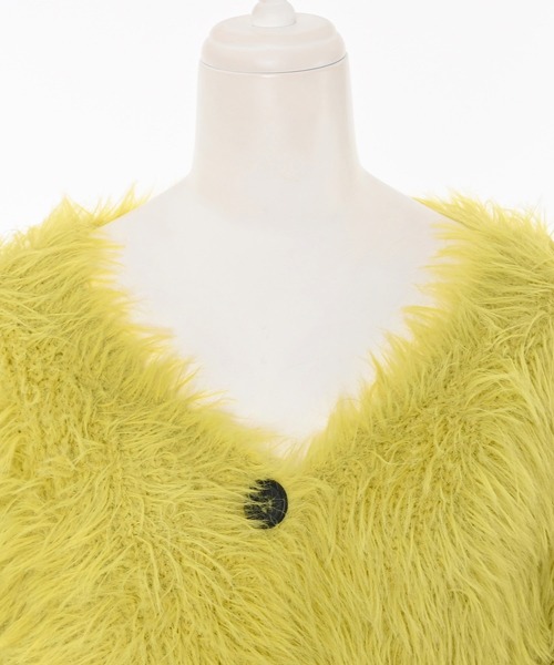 Narcissus（ナルシス）の「【ユニセックスデザイン】シャギーカーディガン/オーバーサイズ/カラー《動画あり》（カーディガン/ボレロ・レディース・イエロー/レッド/ブラック・FREE）」の15枚目の写真