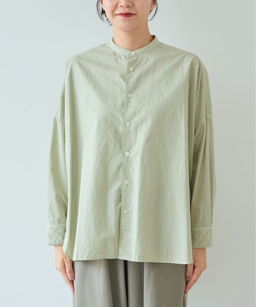 yuni（ユニ　）の「コットンキャッチワッシャー　ワイドブラウス（シャツ/ブラウス・レディース・グリーン/ブルー/ブラック/イエロー/パープル/ホワイト・FREE）」の14枚目の写真