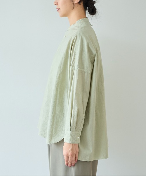 yuni（ユニ　）の「コットンキャッチワッシャー　ワイドブラウス（シャツ/ブラウス・レディース・グリーン/ブルー/ブラック/イエロー/パープル/ホワイト・FREE）」の15枚目の写真