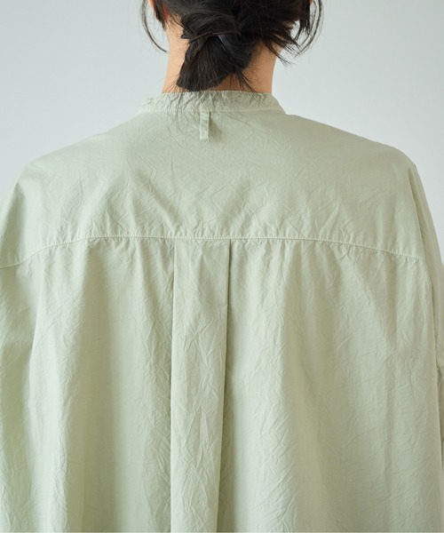 yuni（ユニ　）の「コットンキャッチワッシャー　ワイドブラウス（シャツ/ブラウス・レディース・グリーン/ブルー/ブラック/イエロー/パープル/ホワイト・FREE）」の19枚目の写真