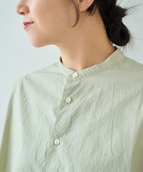 yuni（ユニ　）の「コットンキャッチワッシャー　ワイドブラウス（シャツ/ブラウス・レディース・グリーン/ブルー/ブラック/イエロー/パープル/ホワイト・FREE）」の17枚目の写真