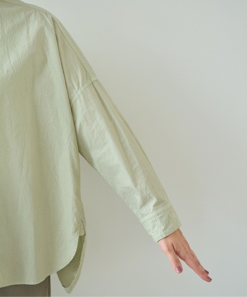 yuni（ユニ　）の「コットンキャッチワッシャー　ワイドブラウス（シャツ/ブラウス・レディース・グリーン/ブルー/ブラック/イエロー/パープル/ホワイト・FREE）」の20枚目の写真