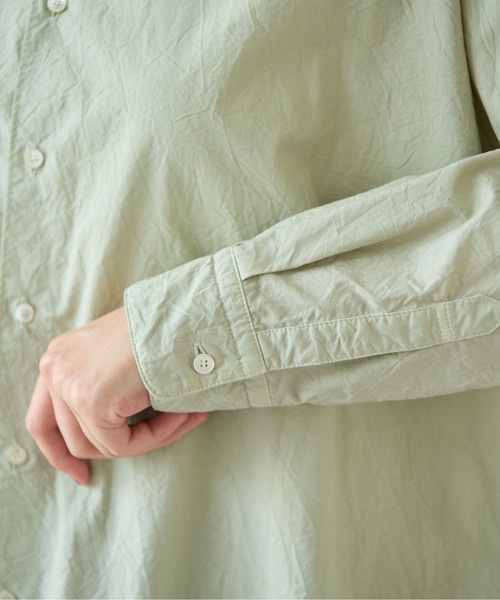 yuni（ユニ　）の「コットンキャッチワッシャー　ワイドブラウス（シャツ/ブラウス・レディース・グリーン/ブルー/ブラック/イエロー/パープル/ホワイト・FREE）」の21枚目の写真