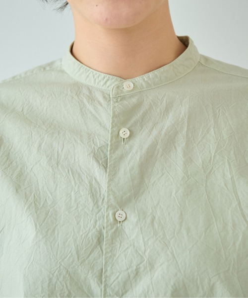 yuni（ユニ　）の「コットンキャッチワッシャー　ワイドブラウス（シャツ/ブラウス・レディース・グリーン/ブルー/ブラック/イエロー/パープル/ホワイト・FREE）」の18枚目の写真