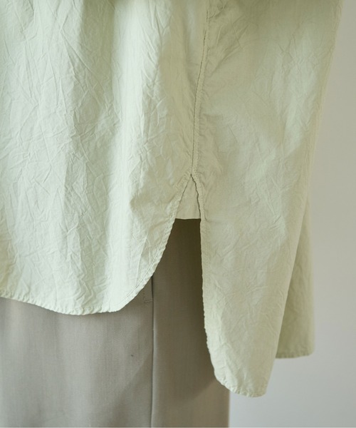 yuni（ユニ　）の「コットンキャッチワッシャー　ワイドブラウス（シャツ/ブラウス・レディース・グリーン/ブルー/ブラック/イエロー/パープル/ホワイト・FREE）」の22枚目の写真