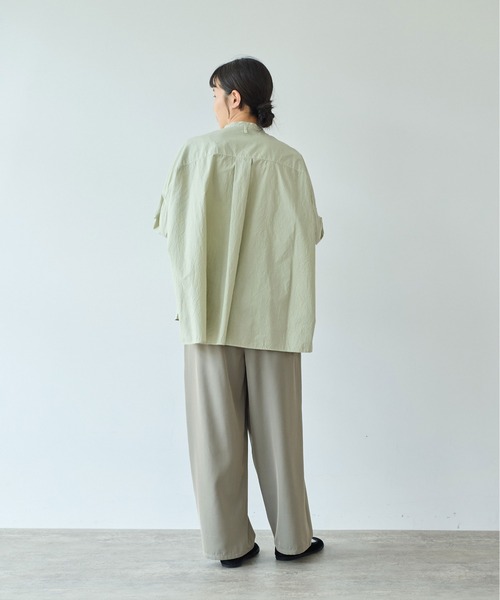 yuni（ユニ　）の「コットンキャッチワッシャー　ワイドブラウス（シャツ/ブラウス・レディース・グリーン/ブルー/ブラック/イエロー/パープル/ホワイト・FREE）」の13枚目の写真