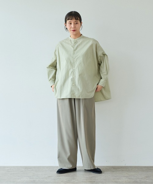 yuni（ユニ　）の「コットンキャッチワッシャー　ワイドブラウス（シャツ/ブラウス・レディース・グリーン/ブルー/ブラック/イエロー/パープル/ホワイト・FREE）」の10枚目の写真