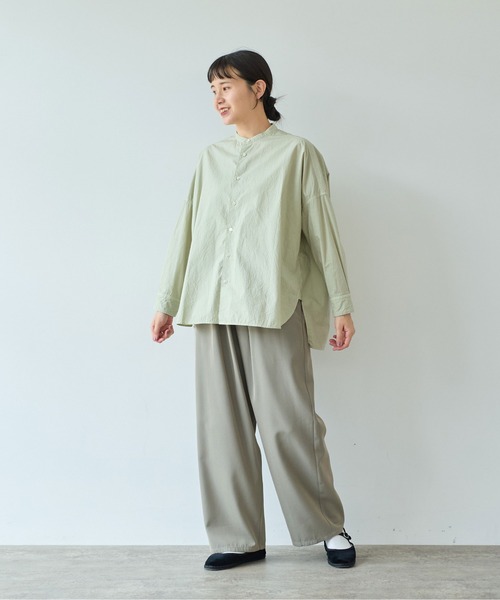 yuni（ユニ　）の「コットンキャッチワッシャー　ワイドブラウス（シャツ/ブラウス・レディース・グリーン/ブルー/ブラック/イエロー/パープル/ホワイト・FREE）」の11枚目の写真