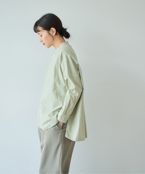 yuni（ユニ　）の「コットンキャッチワッシャー　ワイドブラウス（シャツ/ブラウス・レディース・グリーン/ブルー/ブラック/イエロー/パープル/ホワイト・FREE）」の9枚目の写真