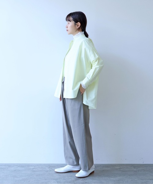 yuni(ユニ )の「コットンキャッチワッシャー ワイドブラウス(シャツ/ブラウス・レディース・グリーン/ブルー/ブラック/イエロー/パープル/ホワイト・FREE)」の18枚目の写真