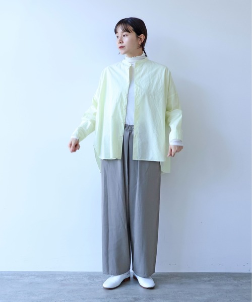 yuni(ユニ )の「コットンキャッチワッシャー ワイドブラウス(シャツ/ブラウス・レディース・グリーン/ブルー/ブラック/イエロー/パープル/ホワイト・FREE)」の17枚目の写真