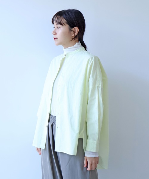 yuni(ユニ )の「コットンキャッチワッシャー ワイドブラウス(シャツ/ブラウス・レディース・グリーン/ブルー/ブラック/イエロー/パープル/ホワイト・FREE)」の21枚目の写真