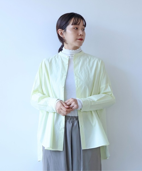 yuni(ユニ )の「コットンキャッチワッシャー ワイドブラウス(シャツ/ブラウス・レディース・グリーン/ブルー/ブラック/イエロー/パープル/ホワイト・FREE)」の20枚目の写真