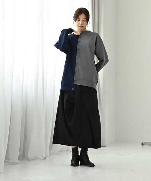 STYLE DELI(スタイルデリ)の「【BLK001】シフトバイカラーカーディガン(カーディガン/ボレロ・レディース・その他・FREE)」の6枚目の写真