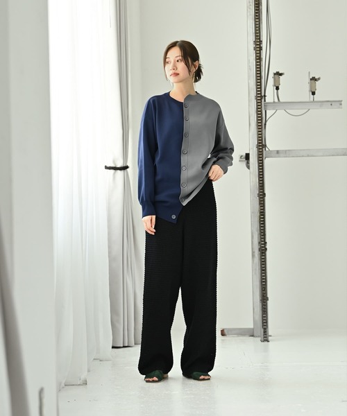 STYLE DELI(スタイルデリ)の「【BLK001】シフトバイカラーカーディガン(カーディガン/ボレロ・レディース・その他・FREE)」の8枚目の写真