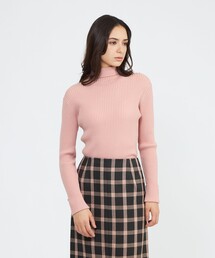 レディースのニット/セーター（ピンク/桃色系・タートルネック