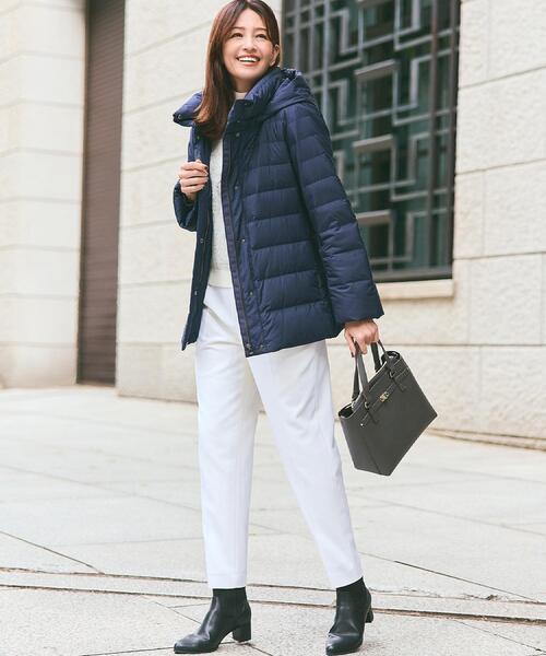 定番人気】フーデッドミドルダウンコート（ダウンジャケット/コート