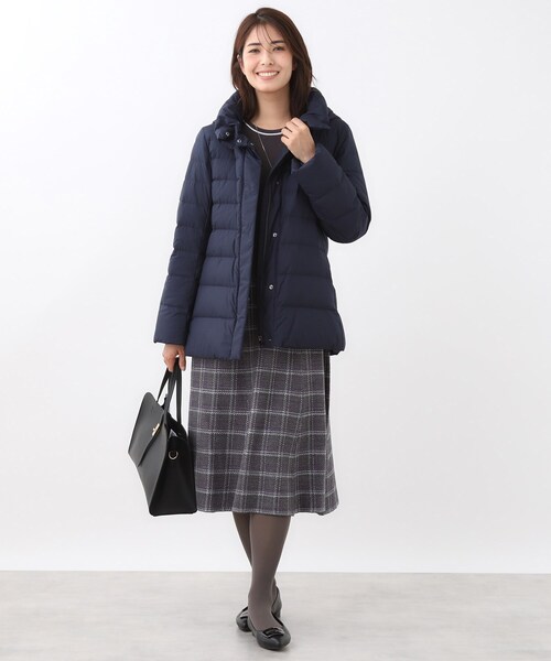 定番人気】フーデッドミドルダウンコート（ダウンジャケット/コート