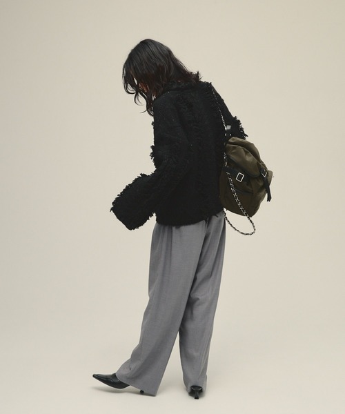 eL(エル)の「【eL】3G Fringe Cable Pullover/588095(ニット/セーター・レディース・コーラル/グレー/ブラック・FREE)」の5枚目の写真