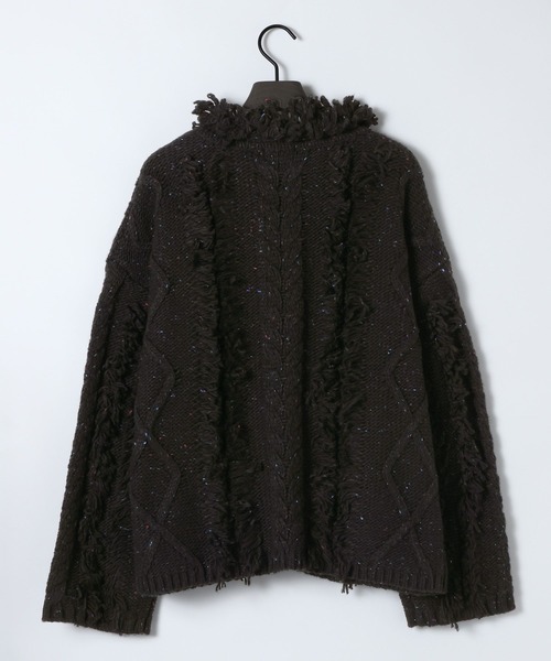 eL(エル)の「【eL】3G Fringe Cable Pullover/588095(ニット/セーター・レディース・コーラル/グレー/ブラック・FREE)」の17枚目の写真