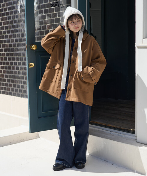 FREAK'S STORE(フリークスストア)の「限定展開 ウーリーシャツジャケット(ブルゾン・レディース・ブラウン/ネイビー/キャメル・フリ-)」の6枚目の写真
