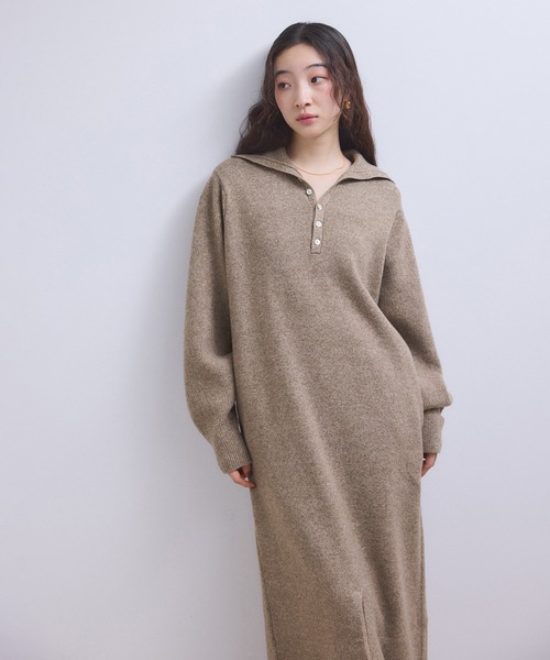 ADAM ET ROPE'(アダムエロペ)の「【WEB限定】2WAYニットポロワンピース(ワンピース・レディース・チャコールグレー/グレー/ブラウン・FREE)」の2枚目の写真