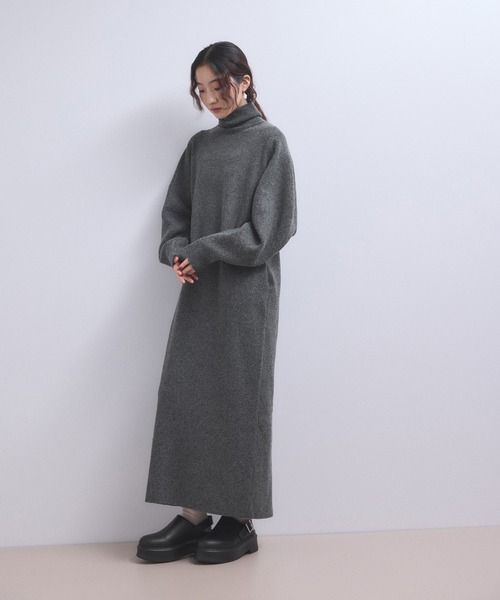 ADAM ET ROPE'(アダムエロペ)の「【WEB限定】2WAYニットポロワンピース(ワンピース・レディース・チャコールグレー/グレー/ブラウン・FREE)」の8枚目の写真