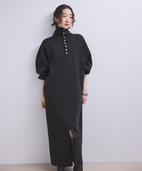ADAM ET ROPE'(アダムエロペ)の「【WEB限定】2WAYニットポロワンピース(ワンピース・レディース・チャコールグレー/グレー/ブラウン・FREE)」の15枚目の写真