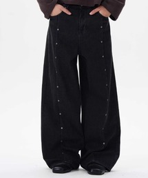 SHIBUYA Zy.（シブヤジー）の「Black Echoスタッズバギーワイドパンツ（その他パンツ）」