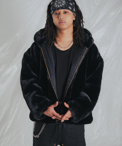 FR(13)NDS（フレンズ）の「FR(13)NDS /フレンズ/FAKE FUR HOOD BZ（ブルゾン・メンズ・ブラック/グレー・M/L）」の6枚目の写真