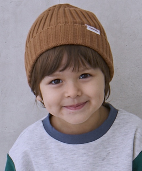 petit main(プティマイン)の「ベーシックニット帽(ニットキャップ/ビーニー・キッズ・パープル/チャコール/キナリ/キャメル・M/L)」の4枚目の写真