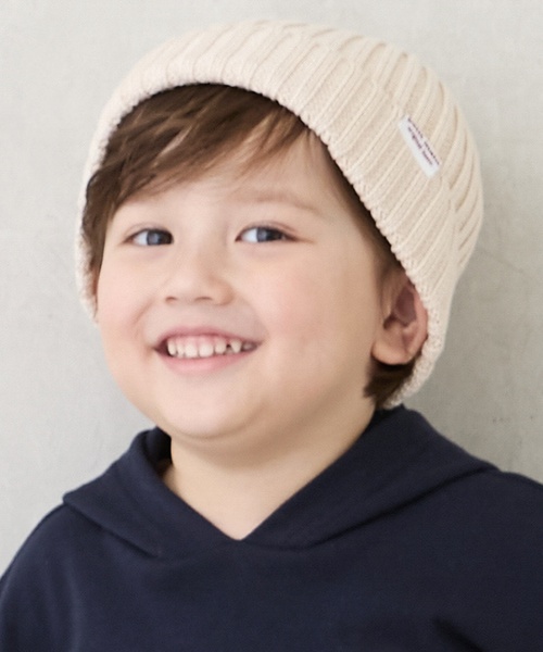 petit main(プティマイン)の「ベーシックニット帽(ニットキャップ/ビーニー・キッズ・パープル/チャコール/キナリ/キャメル・M/L)」の1枚目の写真