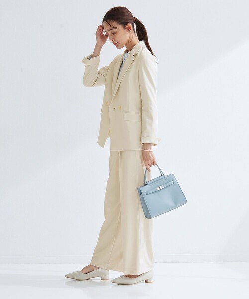 green label relaxing（グリーンレーベルリラクシング）の「［size SHORTあり］パウドレ ダブル ジャケット ウォッシャブル ストレッチ（テーラードジャケット・レディース・ネイビー/ナチュラル/ブラック・40/38/36/SHORT）」の15枚目の写真