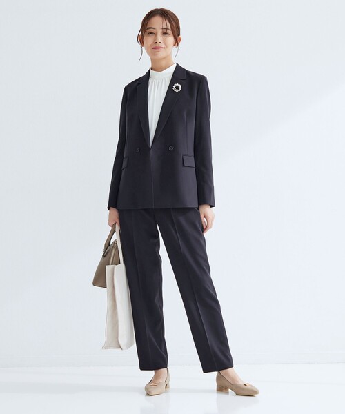 green label relaxing（グリーンレーベルリラクシング）の「［size SHORTあり］パウドレ ダブル ジャケット ウォッシャブル ストレッチ（テーラードジャケット・レディース・ネイビー/ナチュラル/ブラック・40/38/36/SHORT）」の17枚目の写真