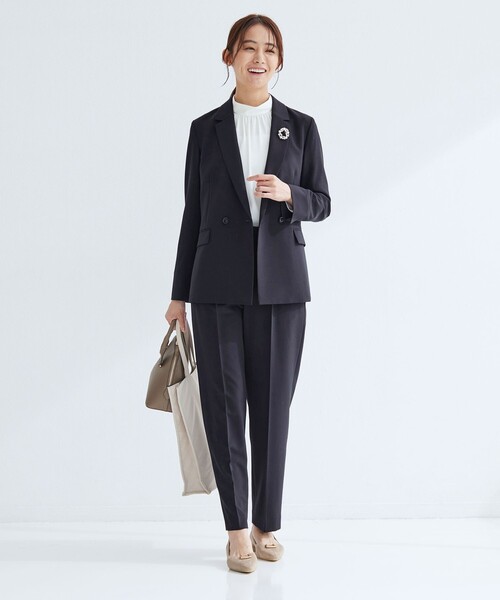 green label relaxing（グリーンレーベルリラクシング）の「［size SHORTあり］パウドレ ダブル ジャケット ウォッシャブル ストレッチ（テーラードジャケット・レディース・ネイビー/ナチュラル/ブラック・40/38/36/SHORT）」の18枚目の写真