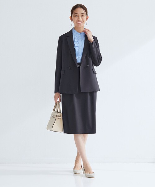 green label relaxing（グリーンレーベルリラクシング）の「［size SHORTあり］パウドレ ダブル ジャケット ウォッシャブル ストレッチ（テーラードジャケット・レディース・ネイビー/ナチュラル/ブラック・40/38/36/SHORT）」の21枚目の写真