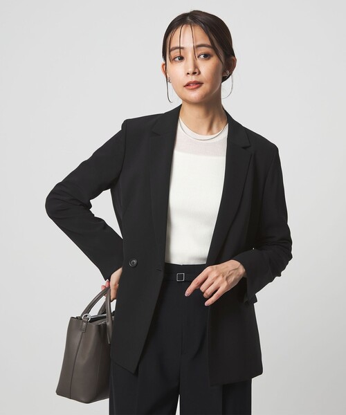 green label relaxing（グリーンレーベルリラクシング）の「［size SHORTあり］パウドレ ダブル ジャケット ウォッシャブル ストレッチ（テーラードジャケット・レディース・ネイビー/ナチュラル/ブラック・40/38/36/SHORT）」の22枚目の写真