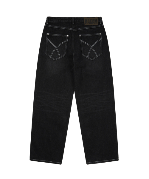 AAKAM（アーカム）の「Incision Eyelet Washed Denim Pants (Black)（デニムパンツ・レディース・その他・1/2）」の3枚目の写真