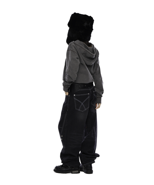AAKAM（アーカム）の「Incision Eyelet Washed Denim Pants (Black)（デニムパンツ・レディース・その他・1/2）」の7枚目の写真