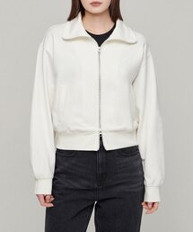 ウィメンズフラットテリー ハイネックスウェットジップアップ [クリーム]
