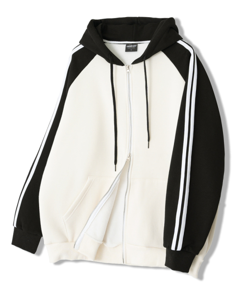 UNDEROFF(アンダーオフ)の「ラグラントラックフードジップアップバーガンディ(パーカー・レディース・バーガンディー・SMALL/MEDIUM/LARGE/X-LARGE)」の3枚目の写真