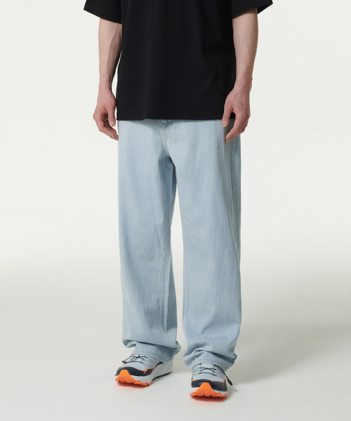 MUSINSA STANDARD（ムシンサスタンダード）の「リネンライクワイドデニムパンツ[ブリーチ]（デニムパンツ・メンズ・その他・33/26/27/28/29/42/36/34/32/30/31/40/38）」の2枚目の写真
