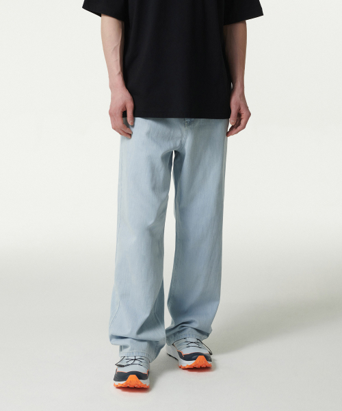 MUSINSA STANDARD（ムシンサスタンダード）の「リネンライクワイドデニムパンツ[ブリーチ]（デニムパンツ・メンズ・その他・33/26/27/28/29/42/36/34/32/30/31/40/38）」の3枚目の写真