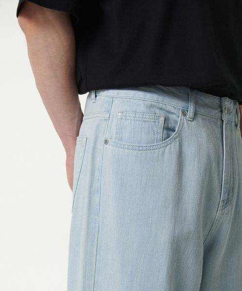 MUSINSA STANDARD（ムシンサスタンダード）の「リネンライクワイドデニムパンツ[ブリーチ]（デニムパンツ・メンズ・その他・33/26/27/28/29/42/36/34/32/30/31/40/38）」の6枚目の写真