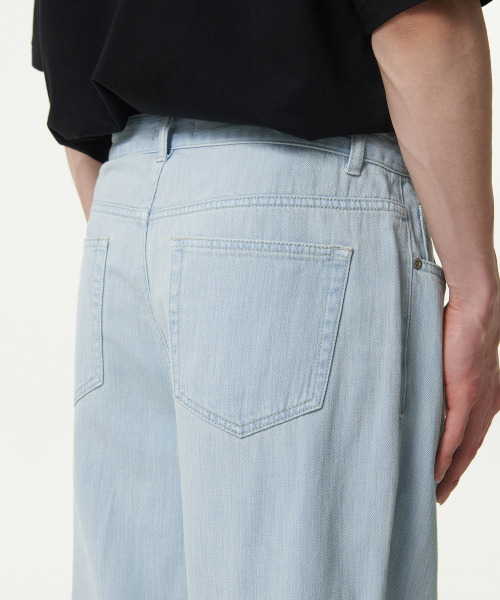 MUSINSA STANDARD（ムシンサスタンダード）の「リネンライクワイドデニムパンツ[ブリーチ]（デニムパンツ・メンズ・その他・33/26/27/28/29/42/36/34/32/30/31/40/38）」の7枚目の写真