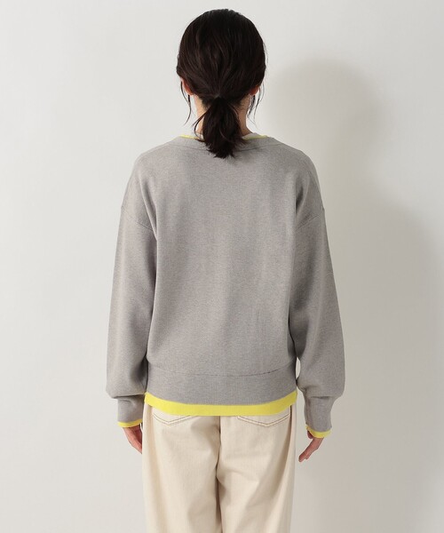 Afternoon Tea（アフタヌーンティー）の「レイヤード風カーディガンニット（カーディガン/ボレロ・レディース・ネイビー/グレー/ブルー・MEDIUM）」の4枚目の写真