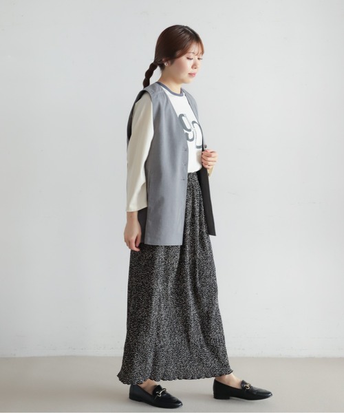 NOMBRE IMPAIR（ノンブルアンペール）の「リヨセルポリ麻　ロングベスト（ベスト・レディース・ネイビー/グレー/ベージュ・FREE）」の6枚目の写真