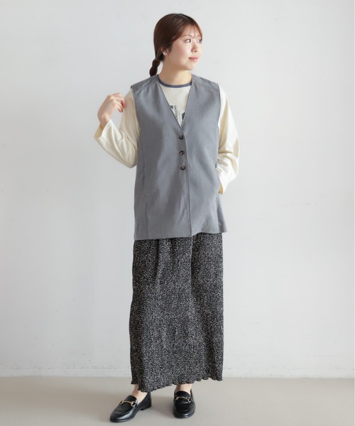 NOMBRE IMPAIR（ノンブルアンペール）の「リヨセルポリ麻　ロングベスト（ベスト・レディース・ネイビー/グレー/ベージュ・FREE）」の10枚目の写真